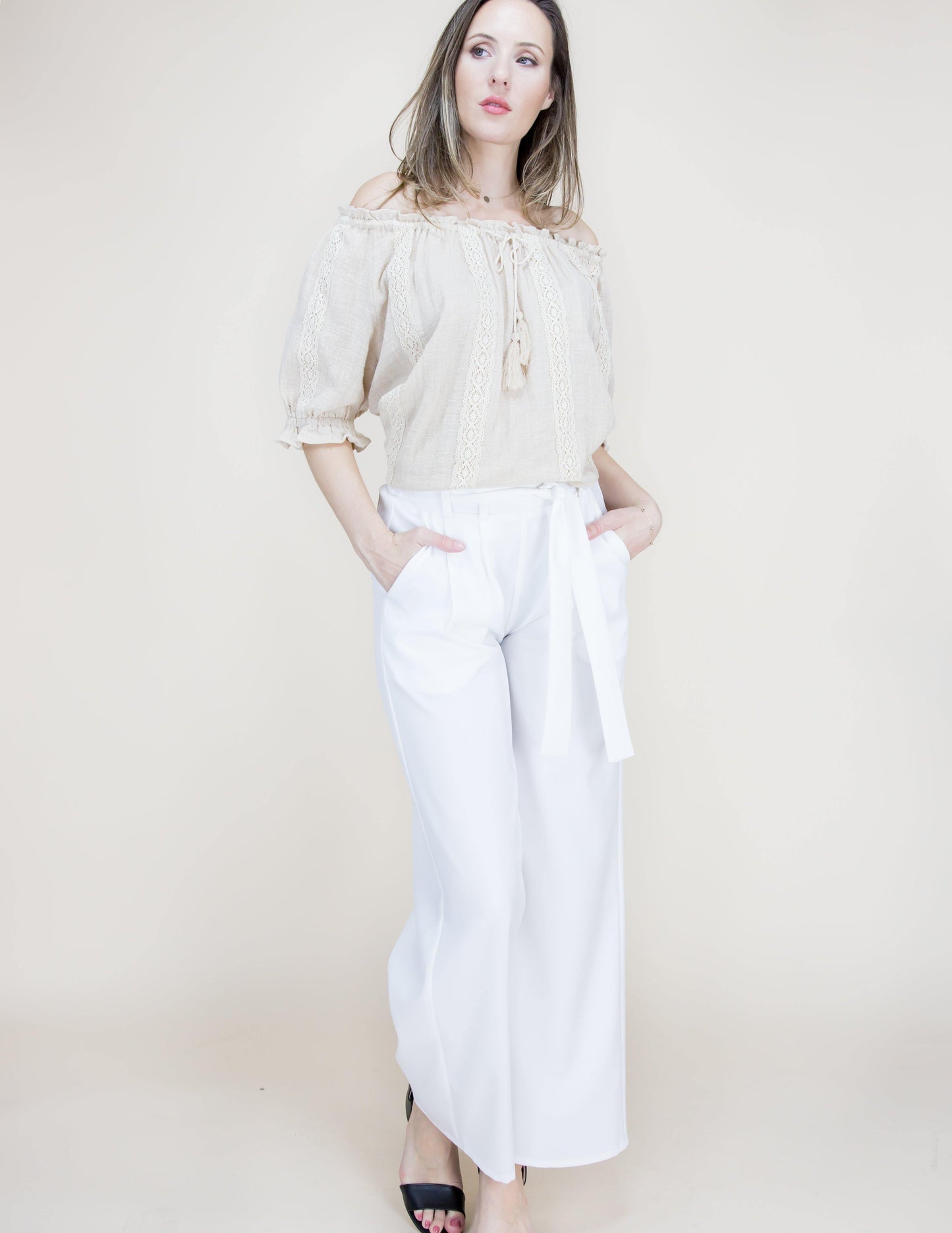 High Waisted Adjustable Drawstring Pants