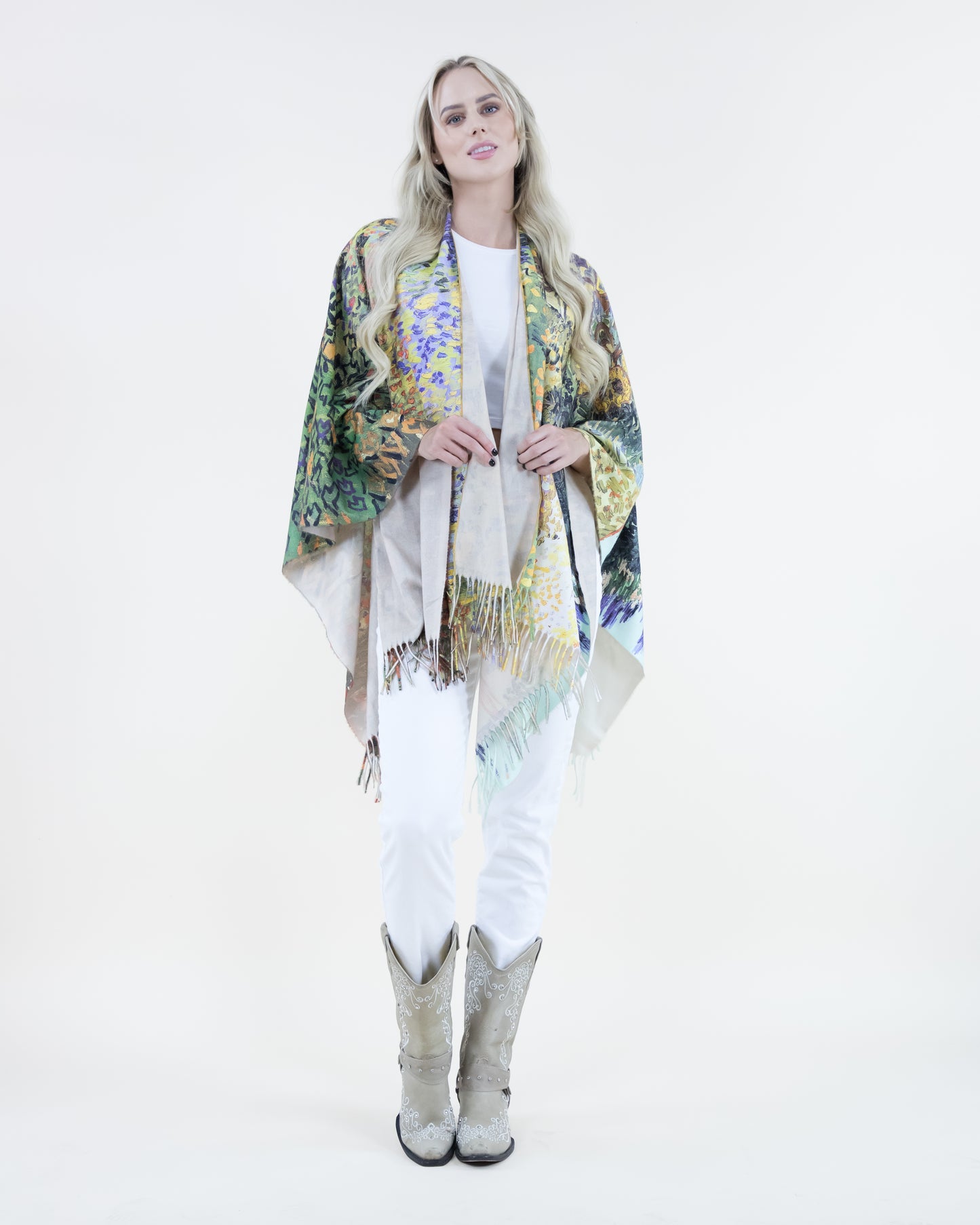 Warm Flowers Ruana Wrap