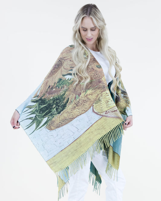 Sun Flowers Ruana Wrap