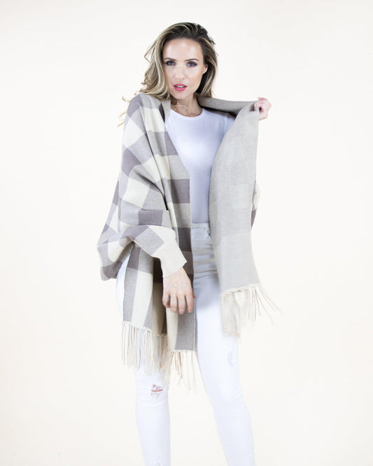 Flannel Sweater Shawl Scarf Cardigan