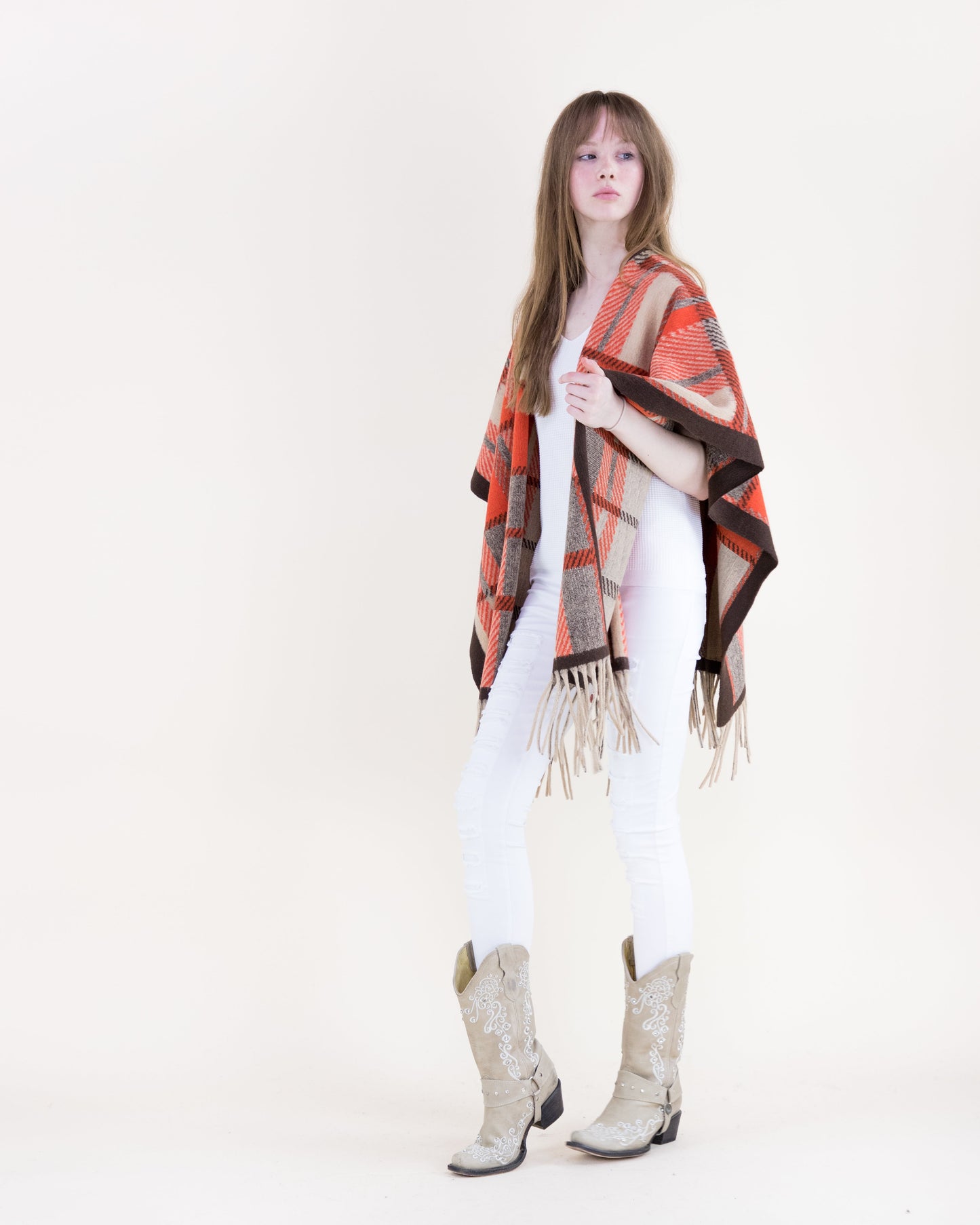 Autumn Monochrome Ruana Wrap
