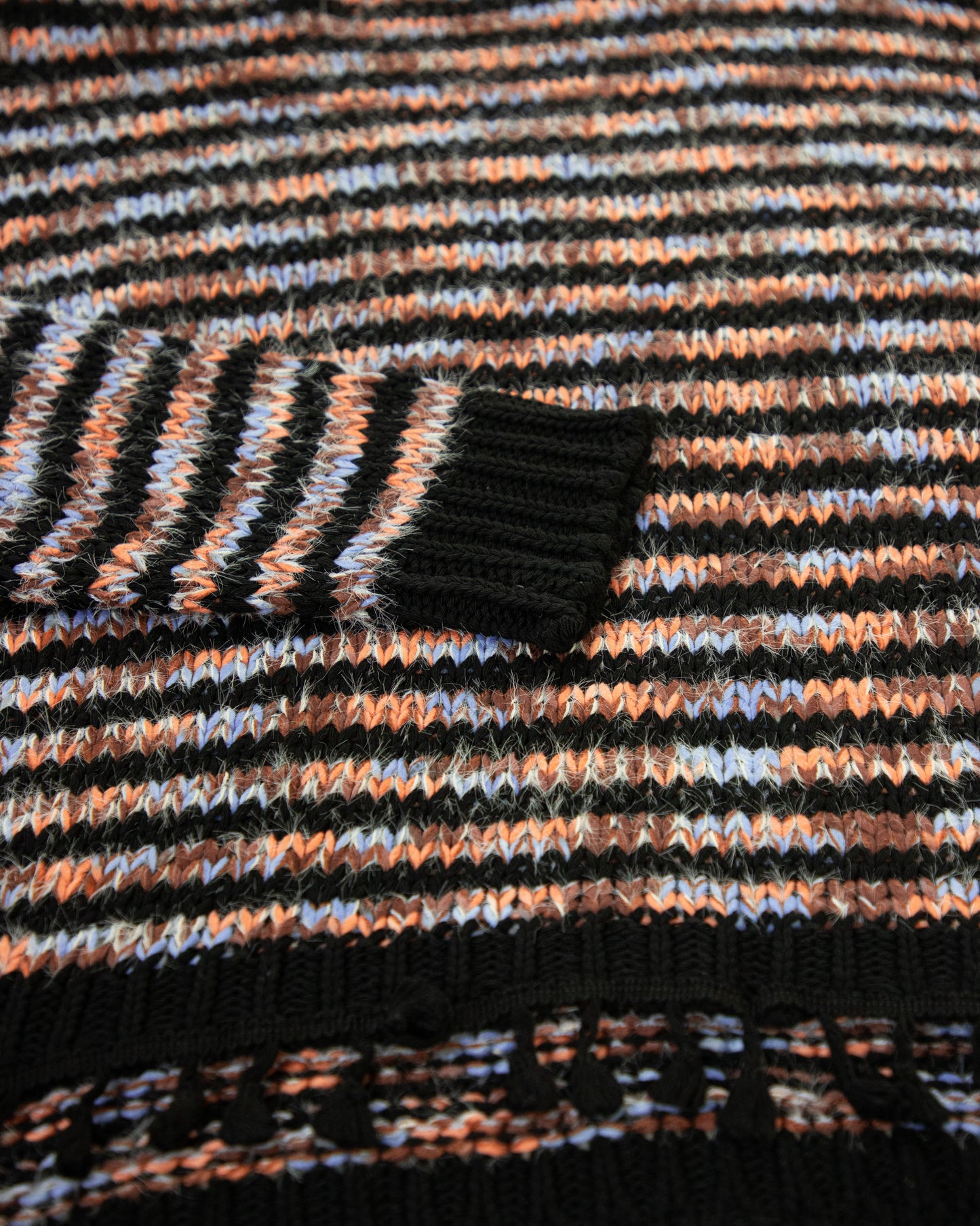 Tassel Trim Stripe Pattern Knitted Sweater