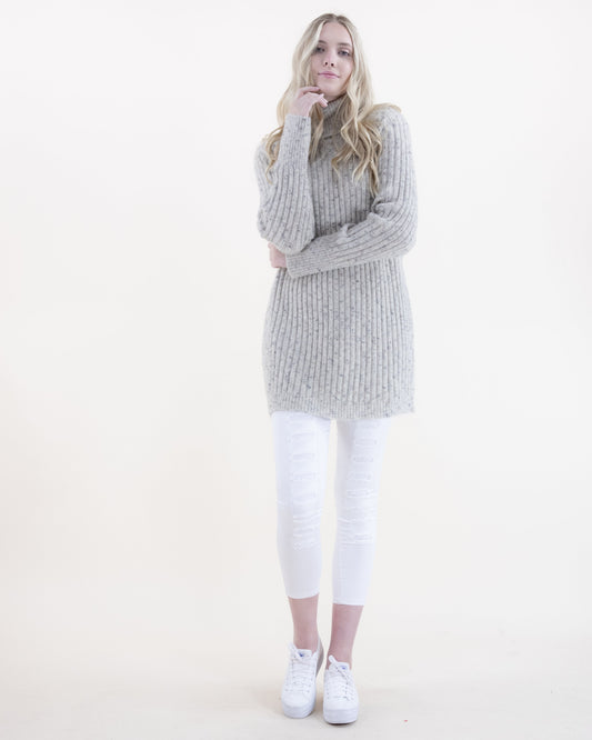 Ribbed Turtle Neck Comfy Long Sweater
