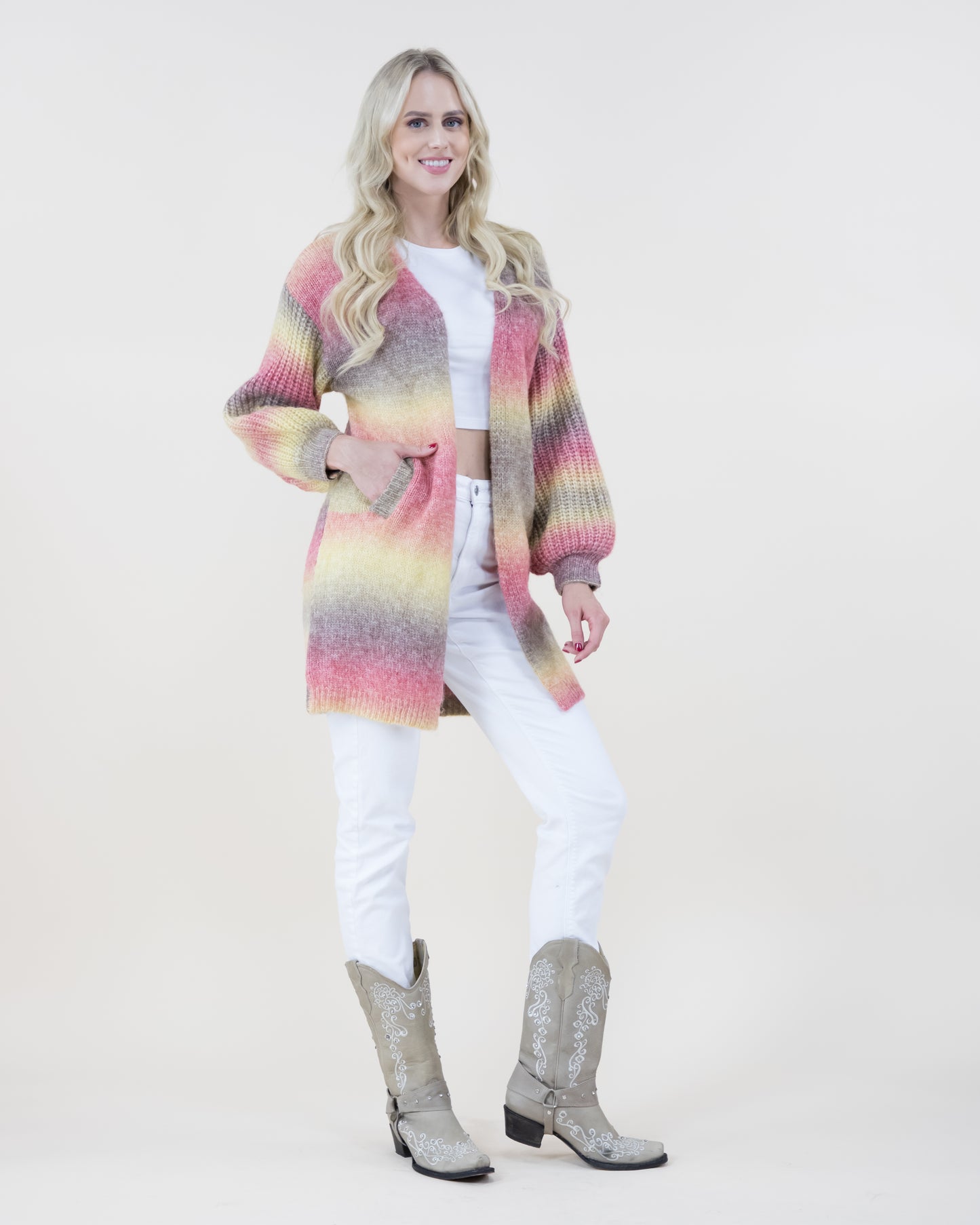 Ombre Bell Sleeve Cardigan - (S/M, L/XL)