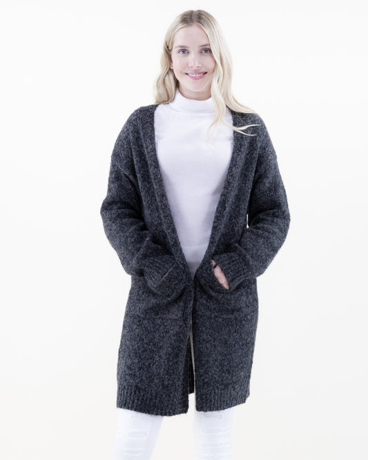 Fuzzy Yarn Comfy Cardigan w/ Front Pockets