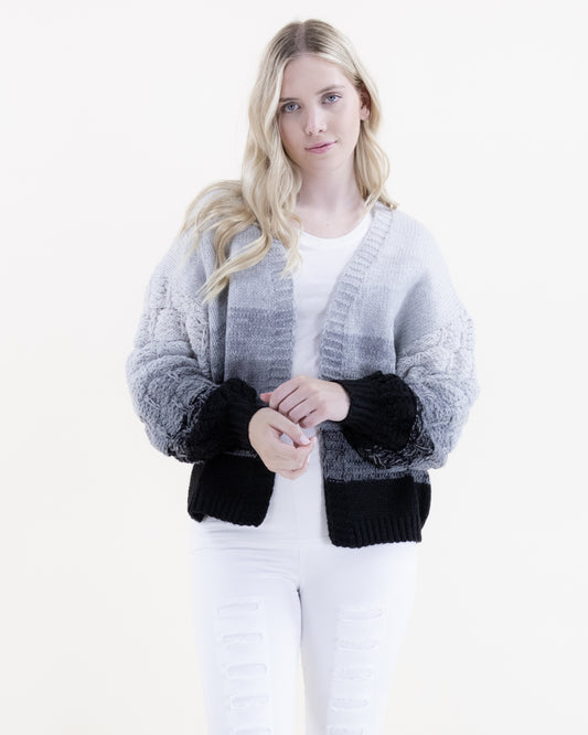 Scales Pattern Gradient Comfy Cardigan