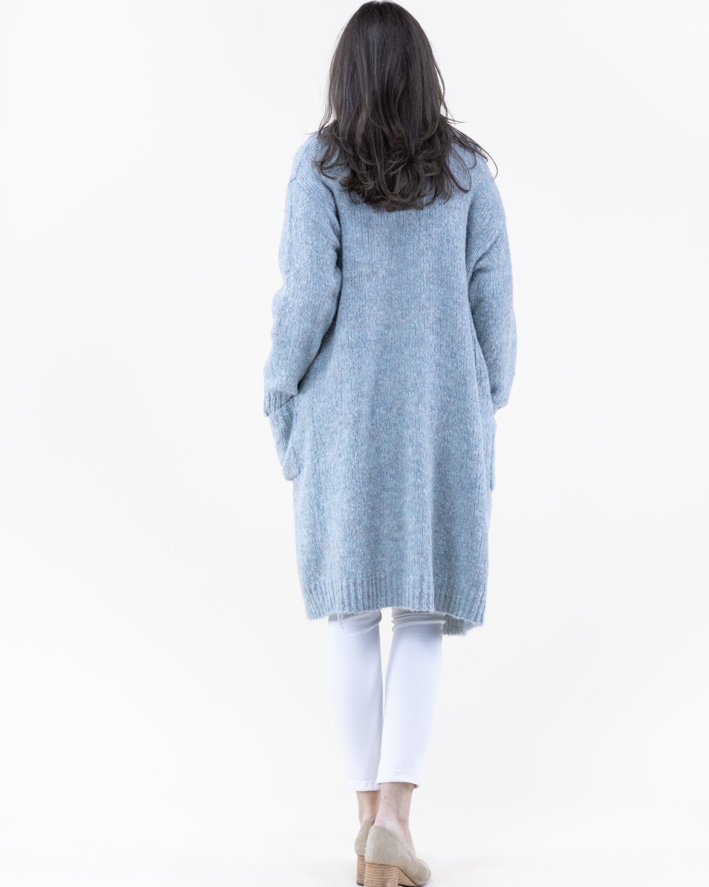 Ribbed Notch Lapel Heather Coatigan - (S/M, L/XL)