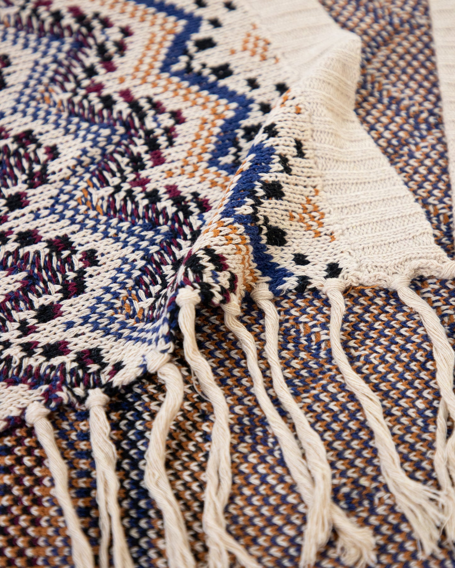 Wavy Knitted Kimono w/ Fringe
