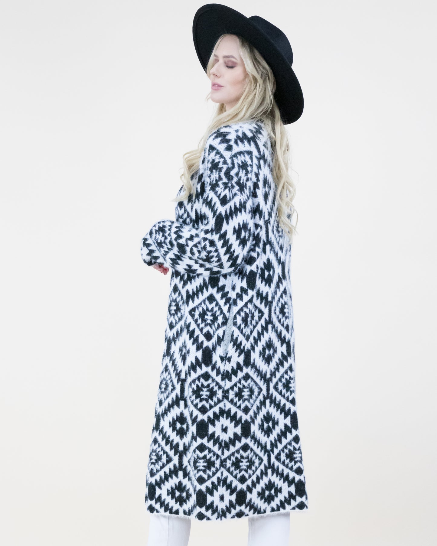 Ganado Print Long Cardigan - (S/M, L/XL)