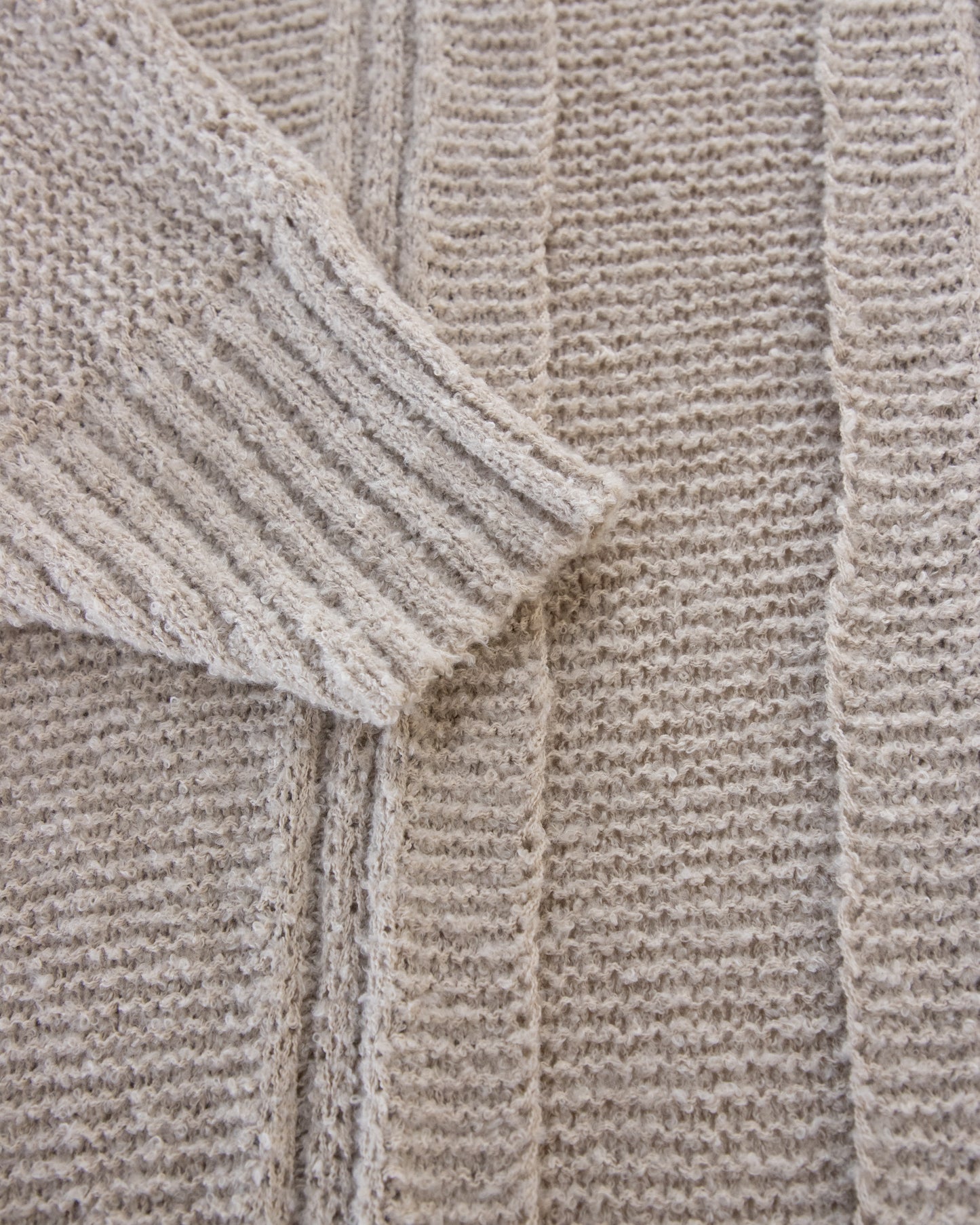 Perl Stitch Duster w/ Vertical Ribbed Stitch Details