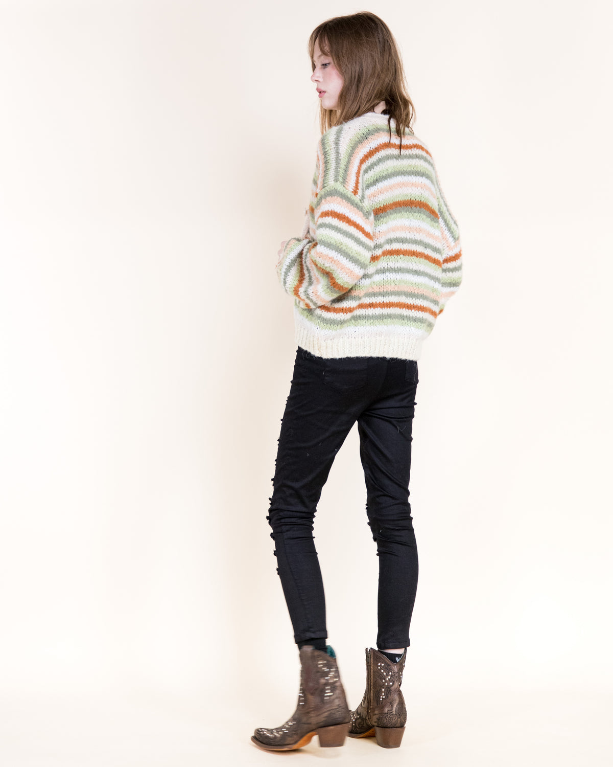 Tierra Stripe Cozy Wool Blend Cardigan