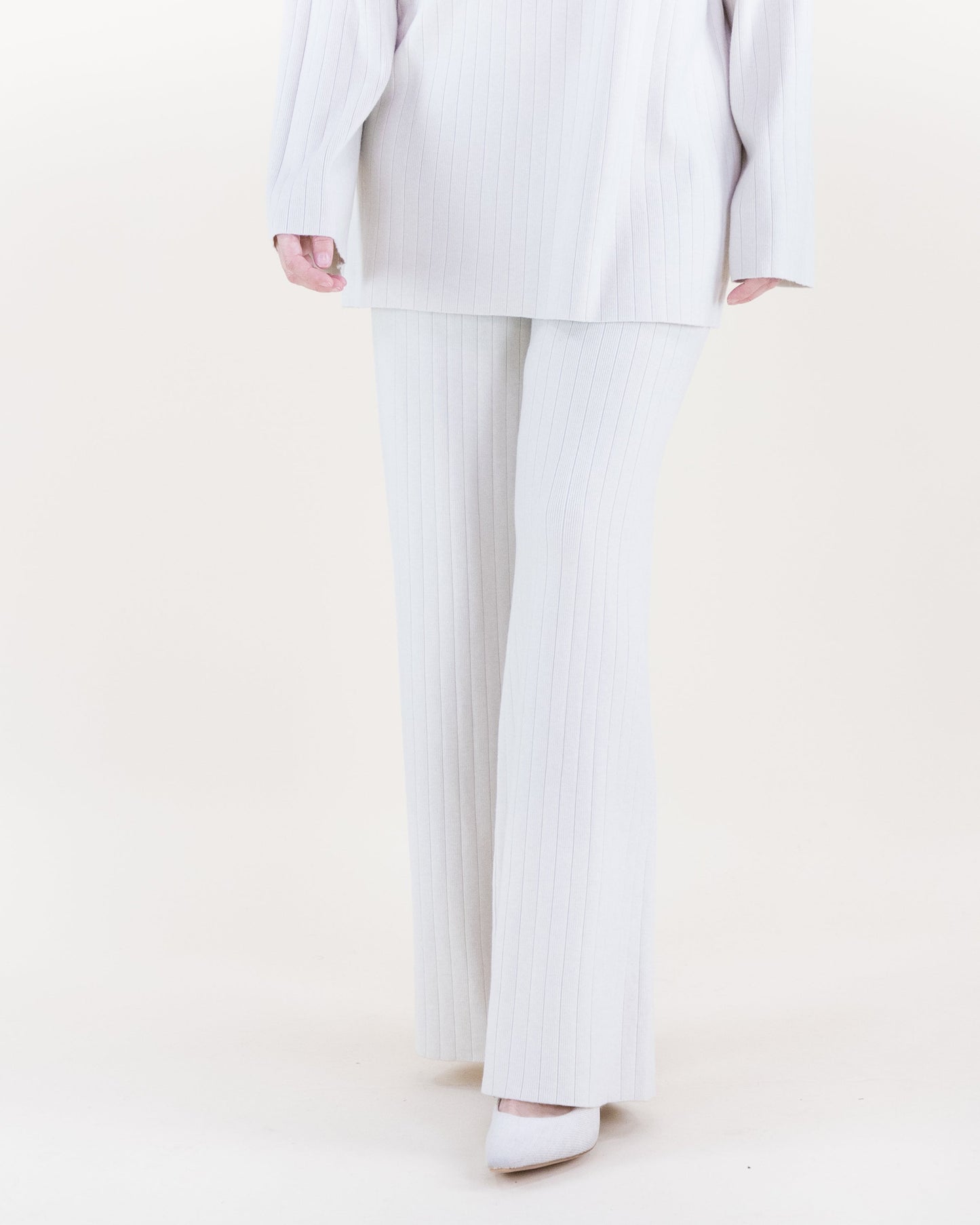 Casual Ribbed Wide Leg Knitted Pants - S/M, L/XL