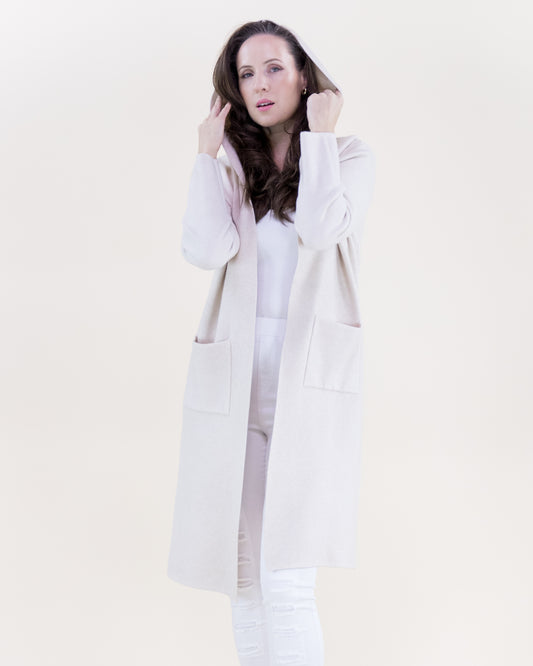 Classy Open Front Hooded Lounge Cardigan