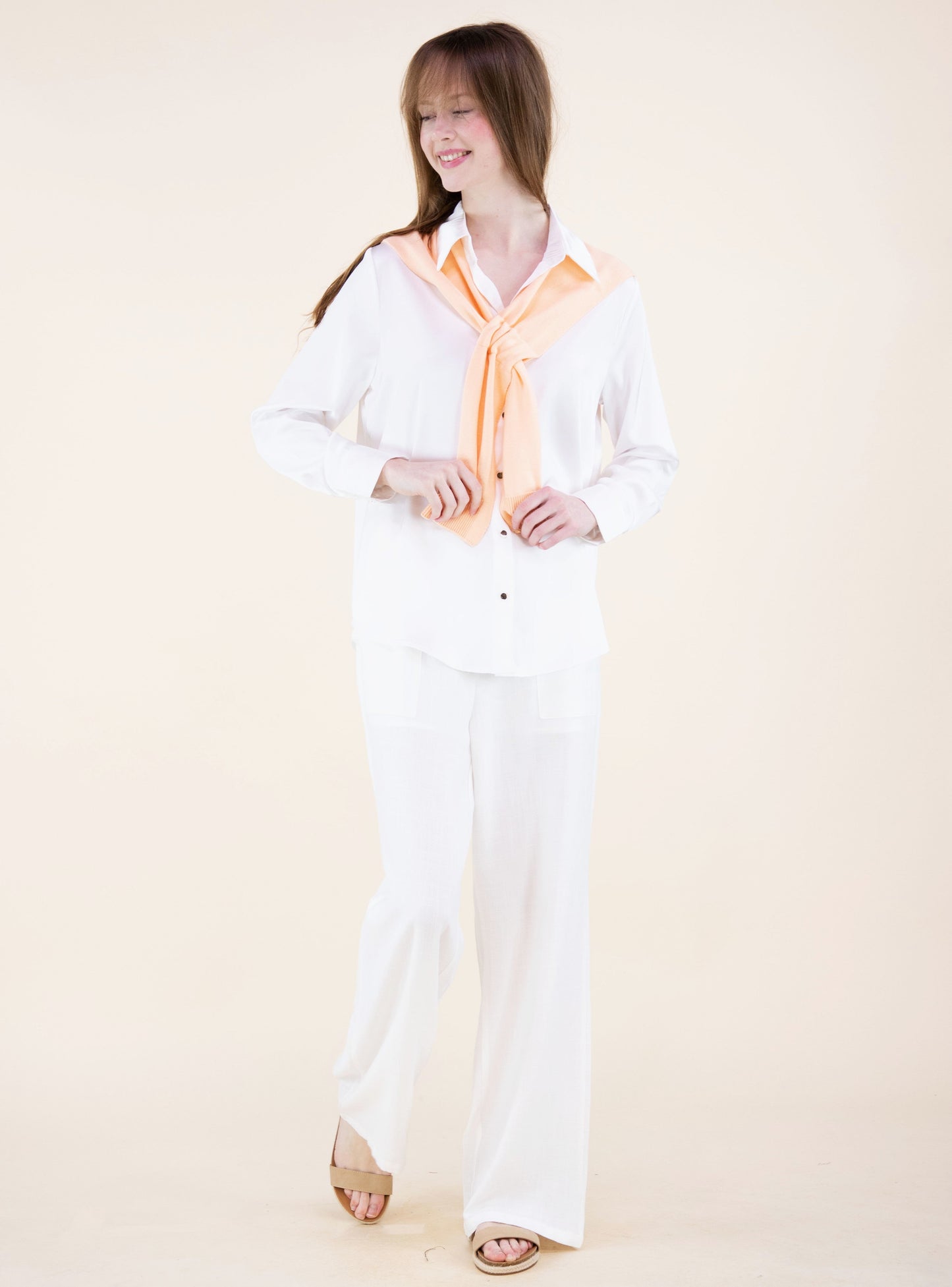 Solid Preppy Mock Sweater Wrap
