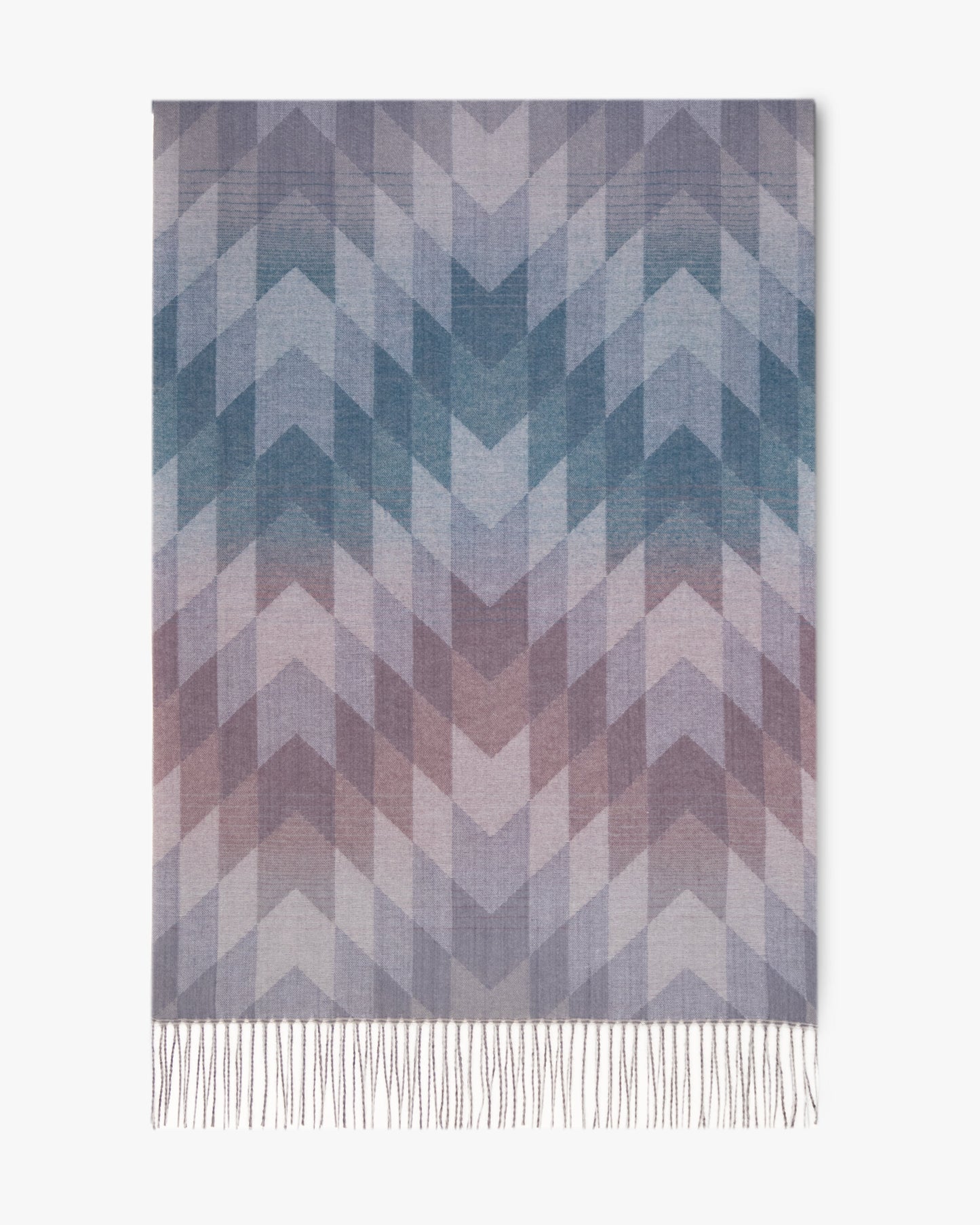 Gradient Chevron Scarf w/ Fringe