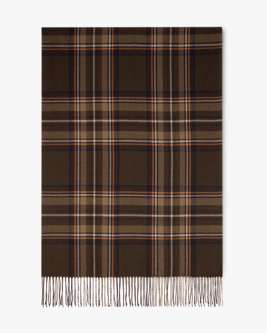 Modern Highland Plaid Scarf w/ Fringe