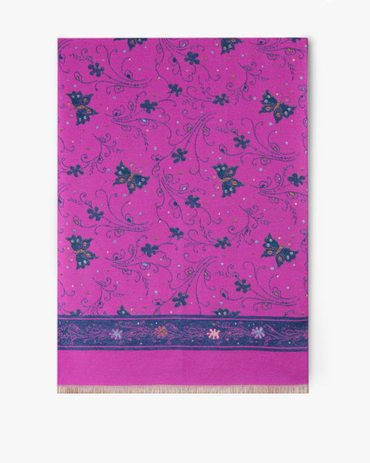 Butterfly & Flowers Ornate Scarf