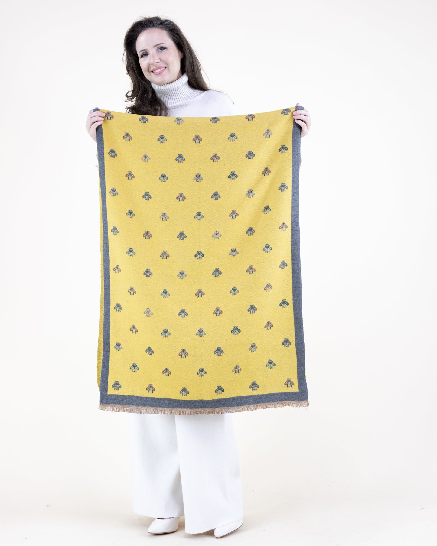 Bumble Bee Solid Border Scarf
