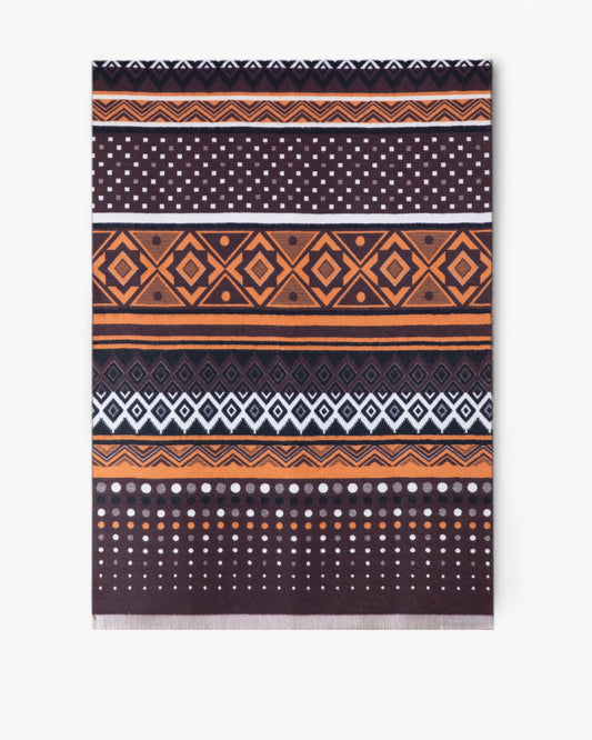 Multi Diamond Pattern Striped Scarf
