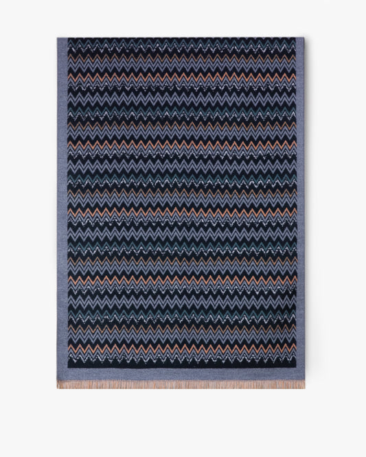 Tight Zig Zag Stripe Solid Border Scarf