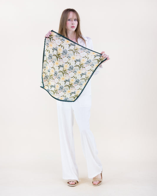 Branching Crinkle Small Square Scarf