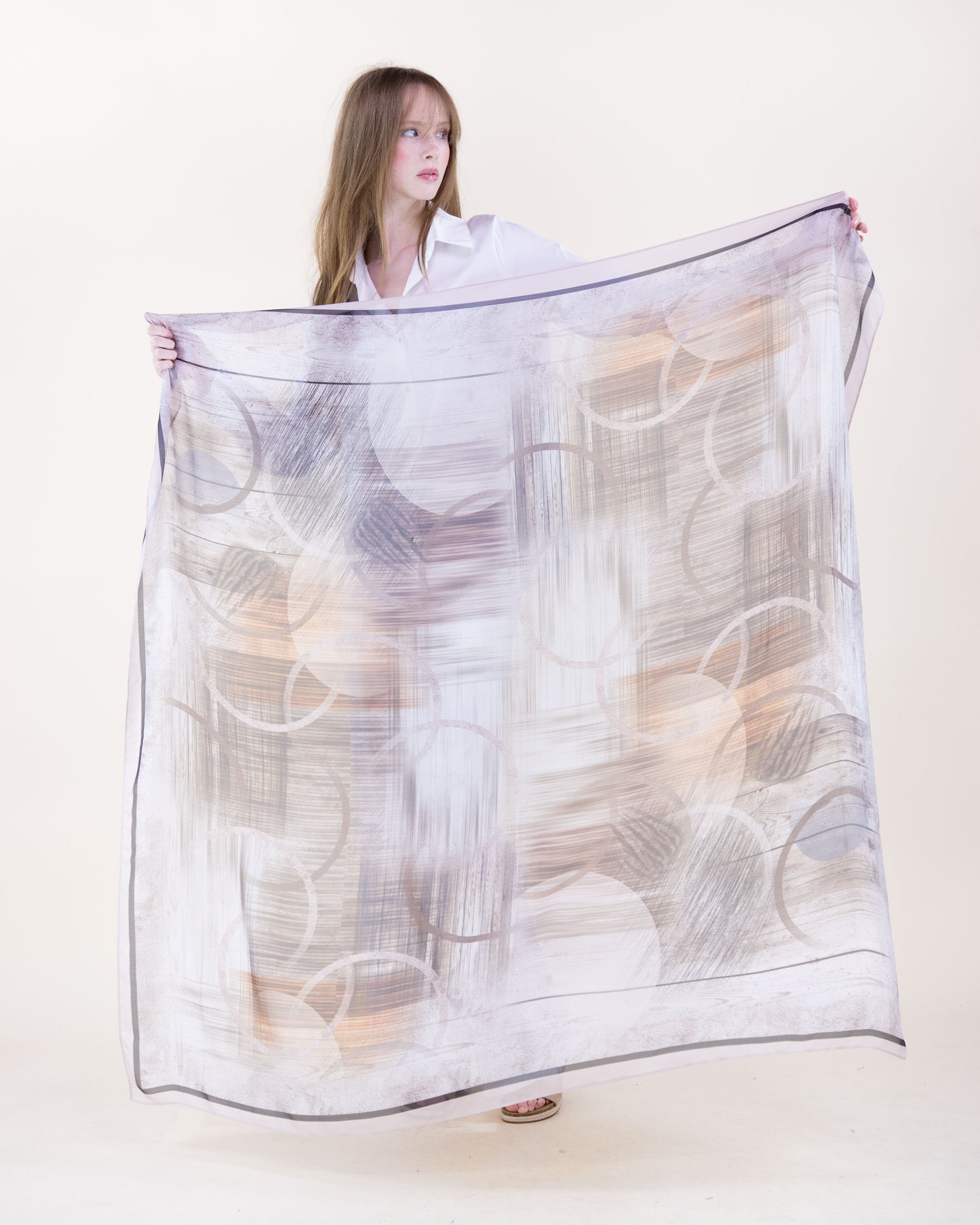 Abstract Collage Silky Large Square Scarf