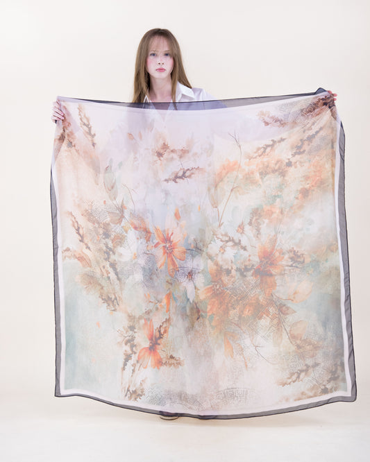 Rococo Garden Silky Large Square Scarf