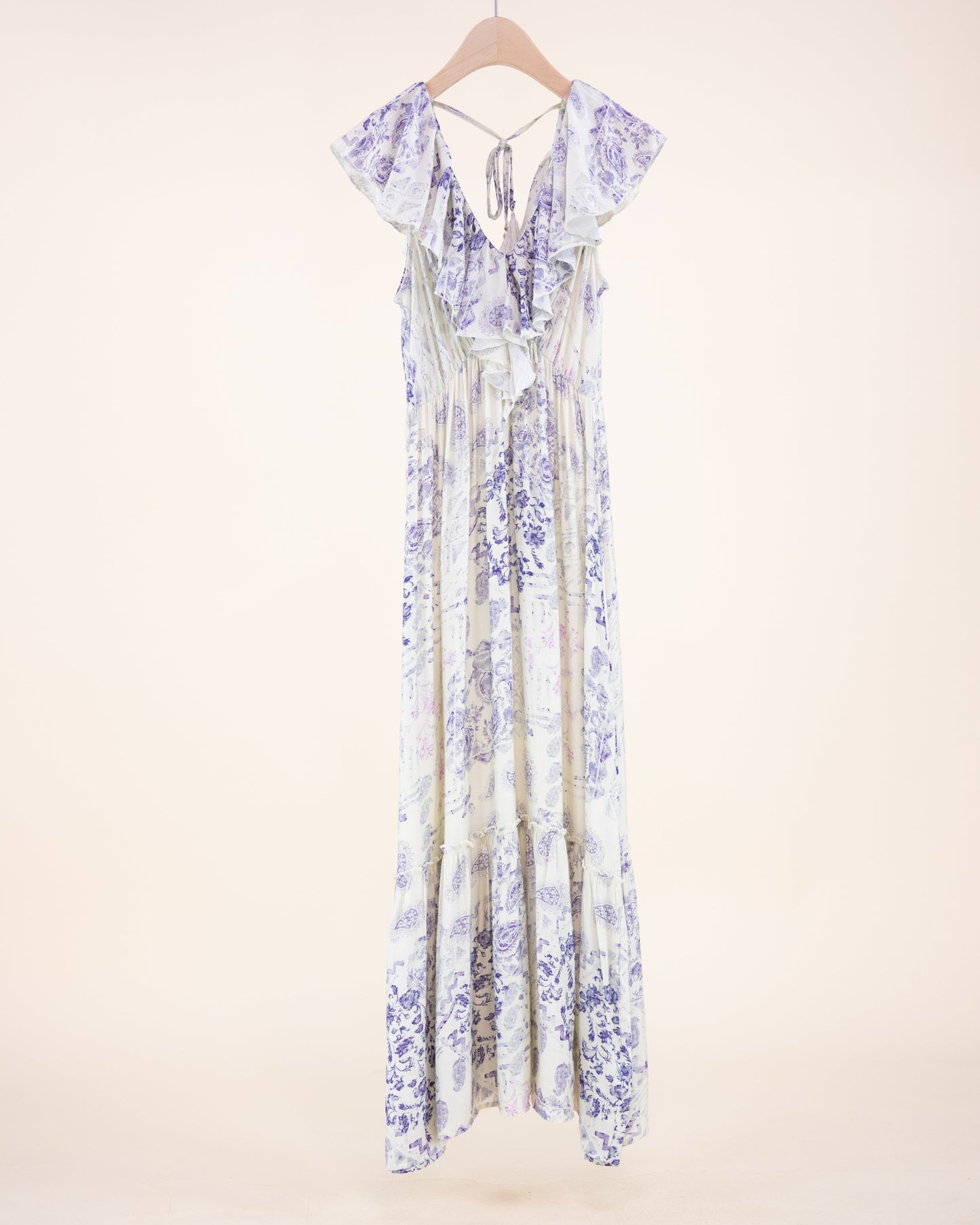 Vintage Romantic Ruffle Maxi Sundress