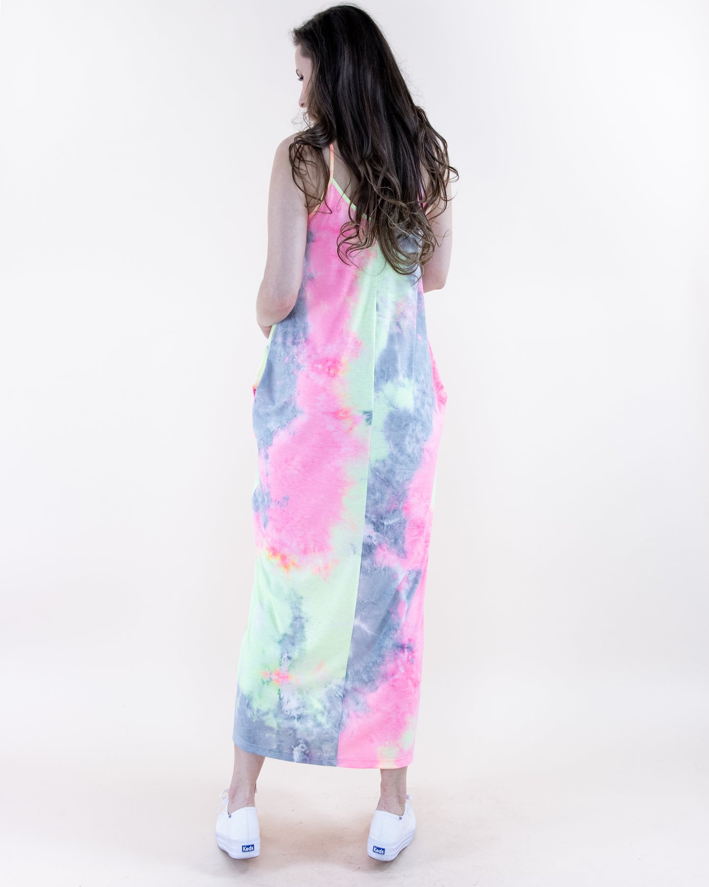 Pastel Tie Dye Sleeveless Maxi Dress