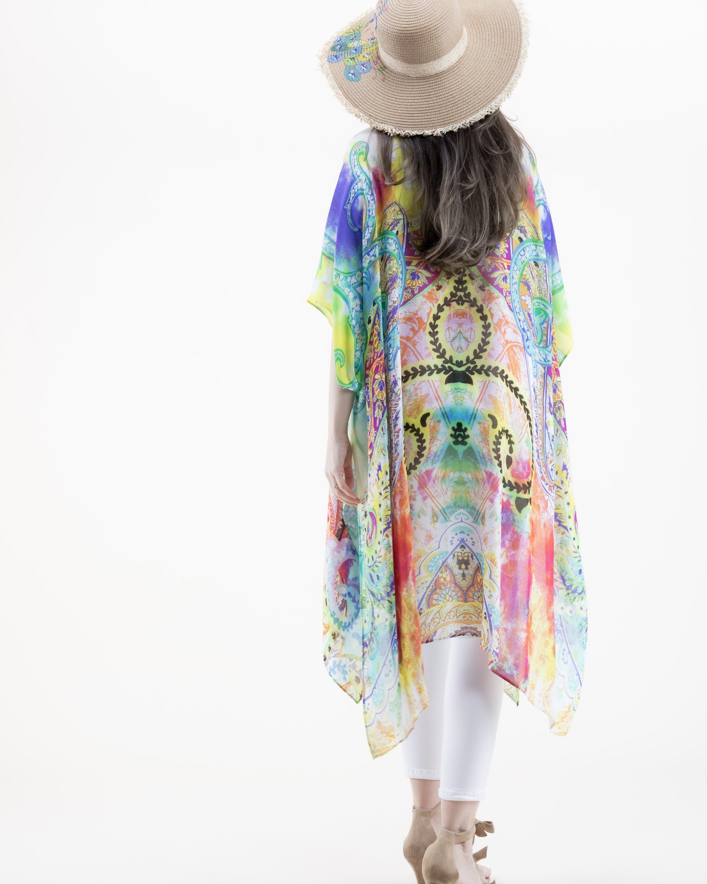 Bright Psycadellic Garden Print Kimono