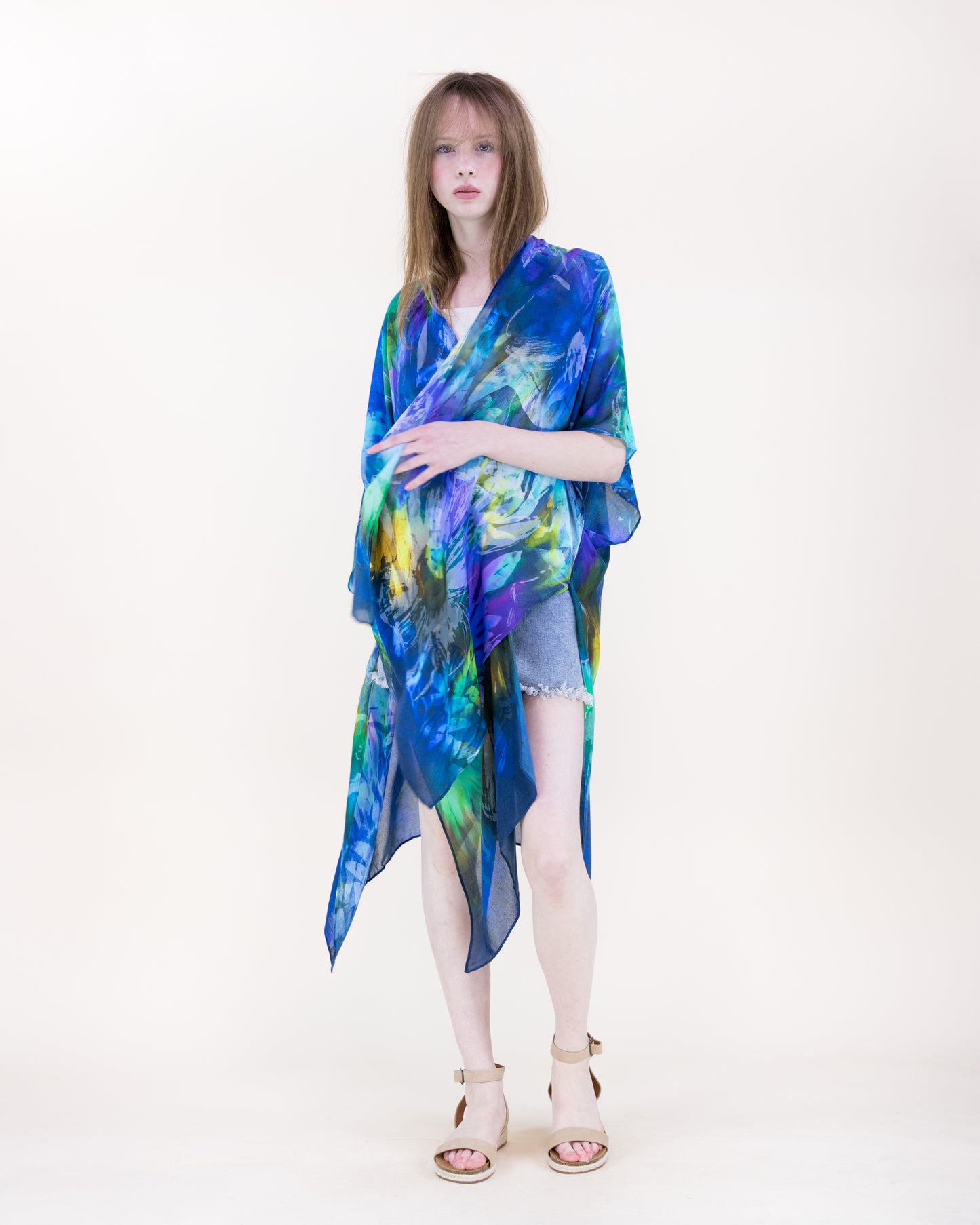 Azurite Reef Print Kimono