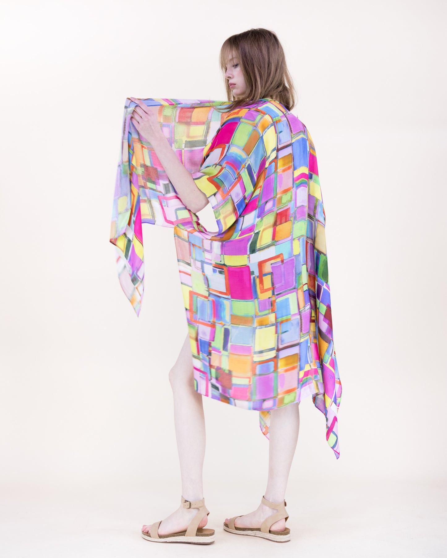 Sunset Mosaic Print Kimono