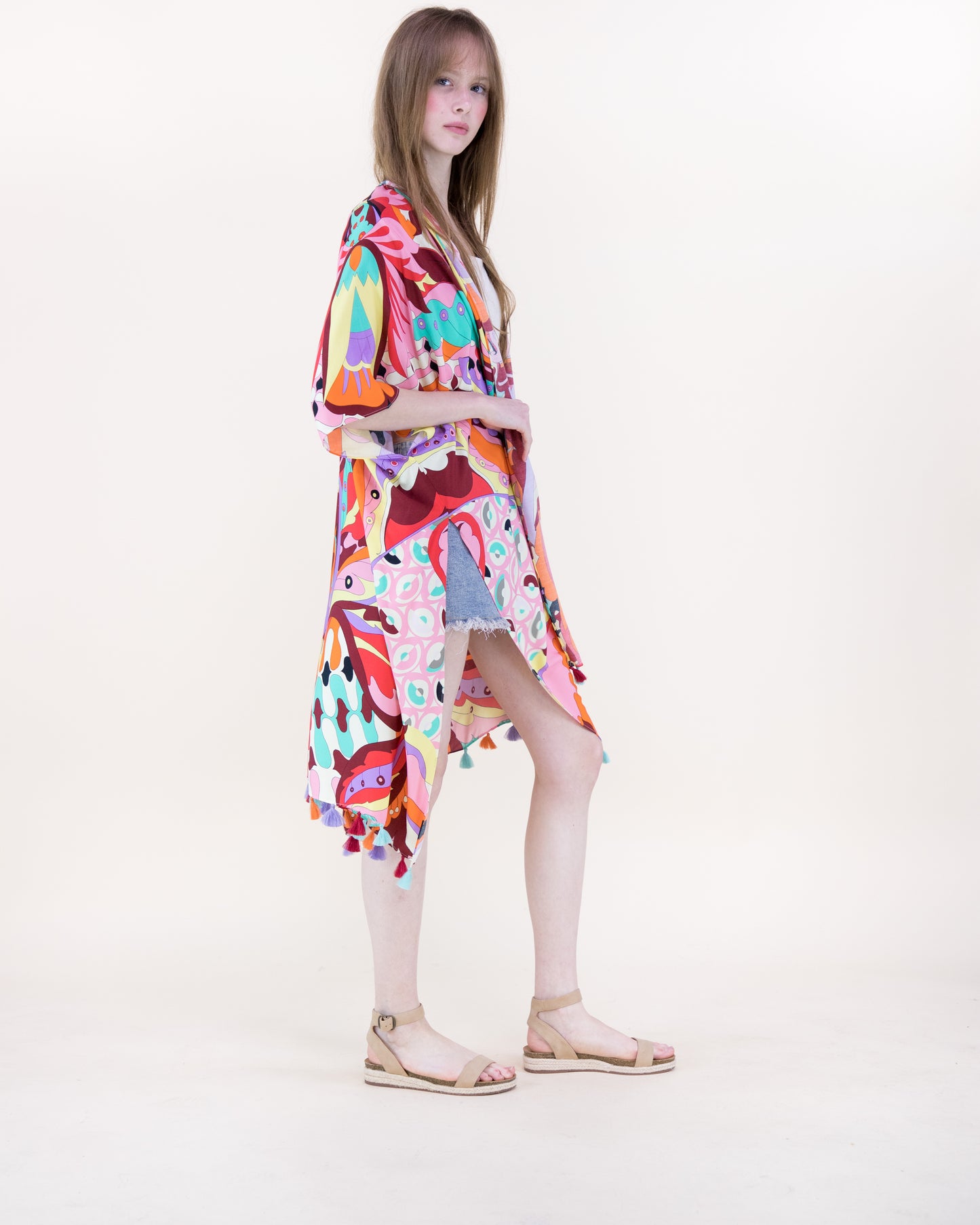 Warm Coast Era Print Kimono