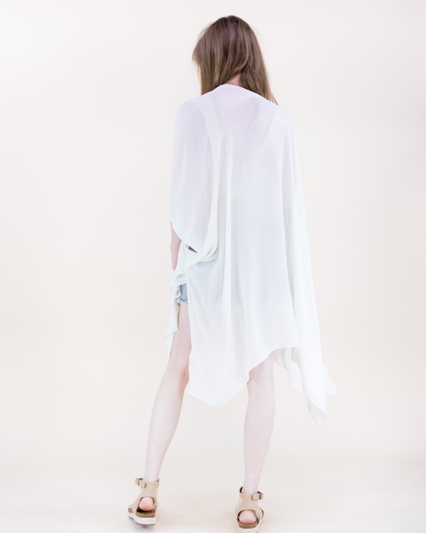Solid Drape Cool Touch Short Kimono