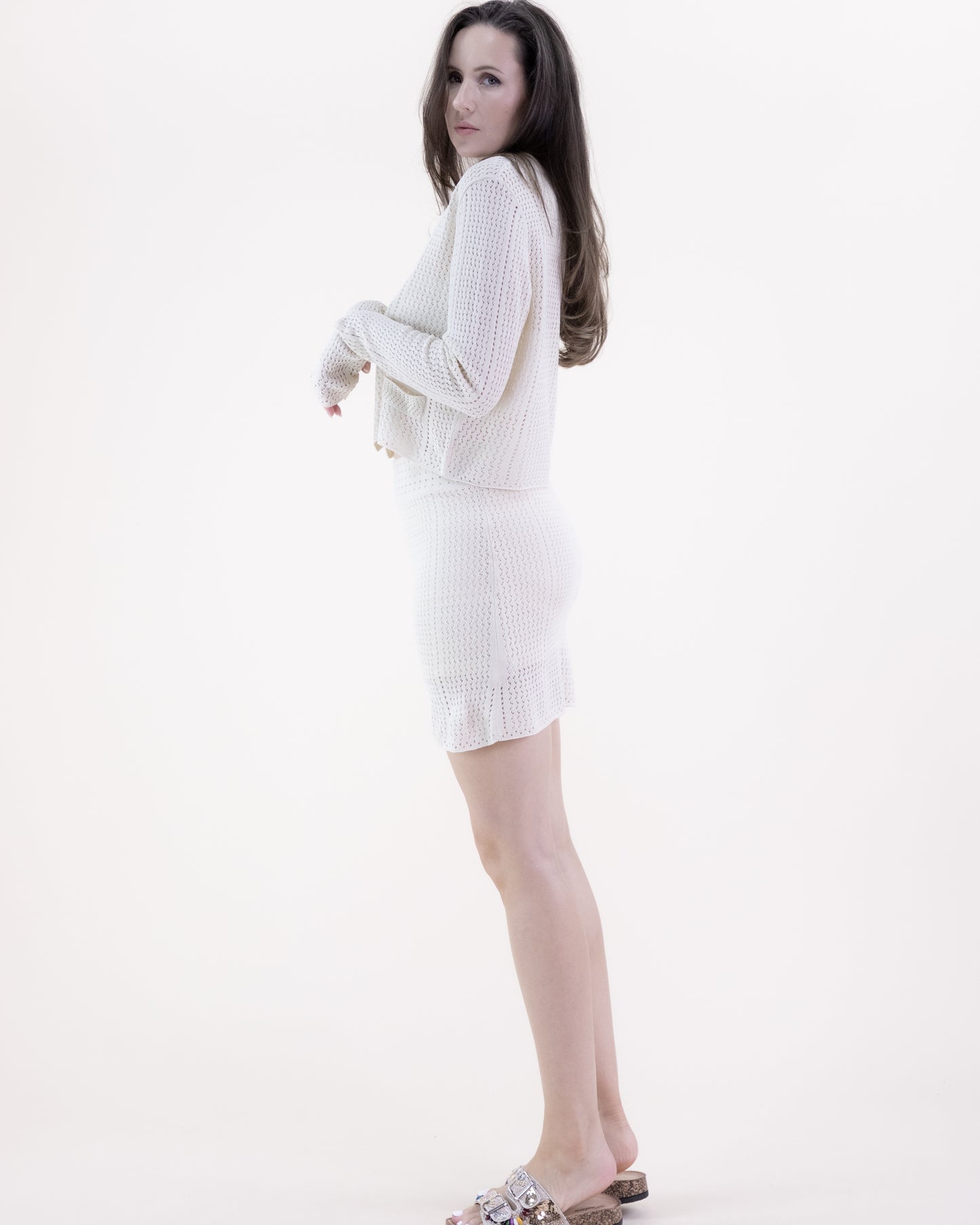 Pointelle Mini Skirt