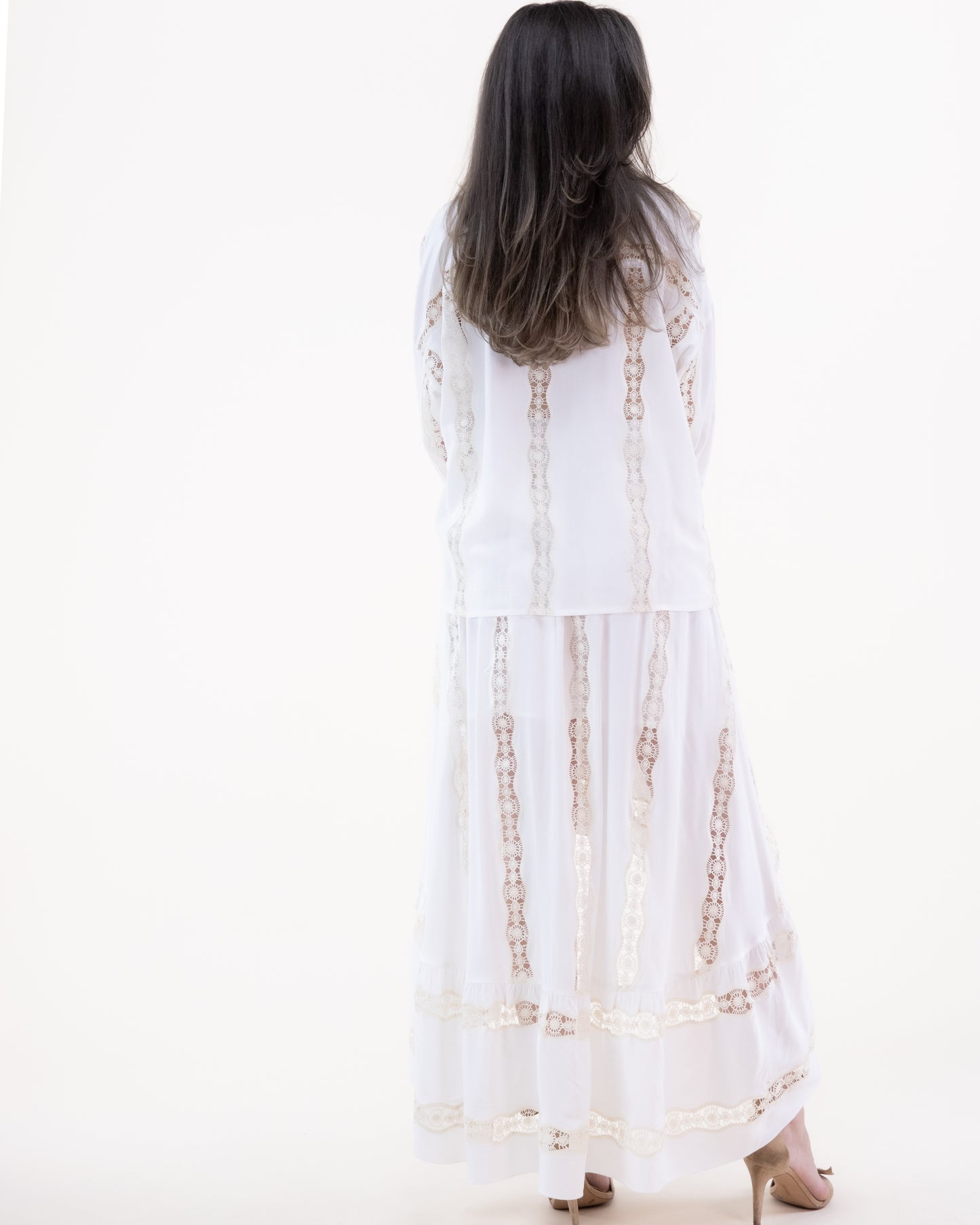 Lace Lines High Low Skirt