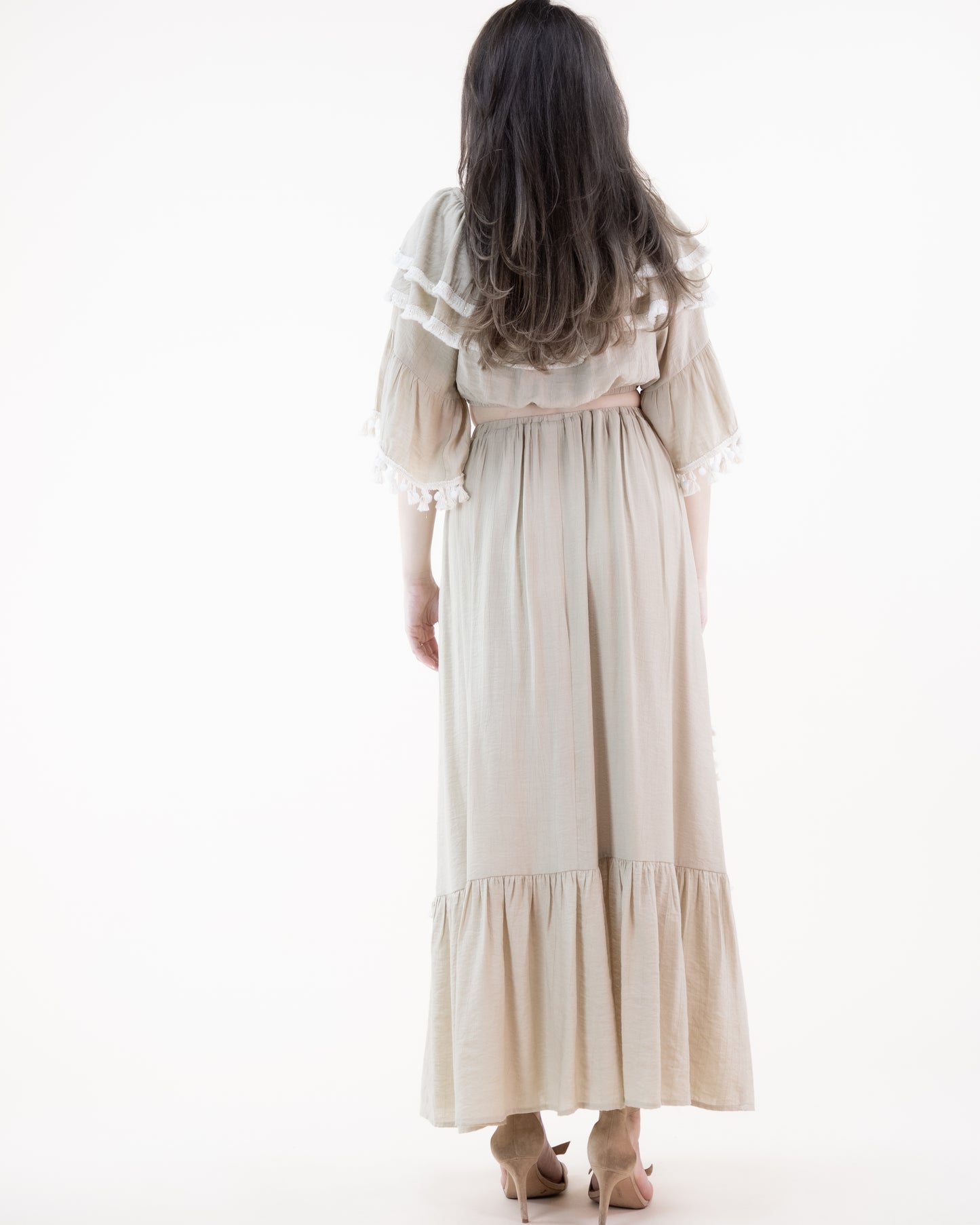 Tassel Trim Maxi Skirt