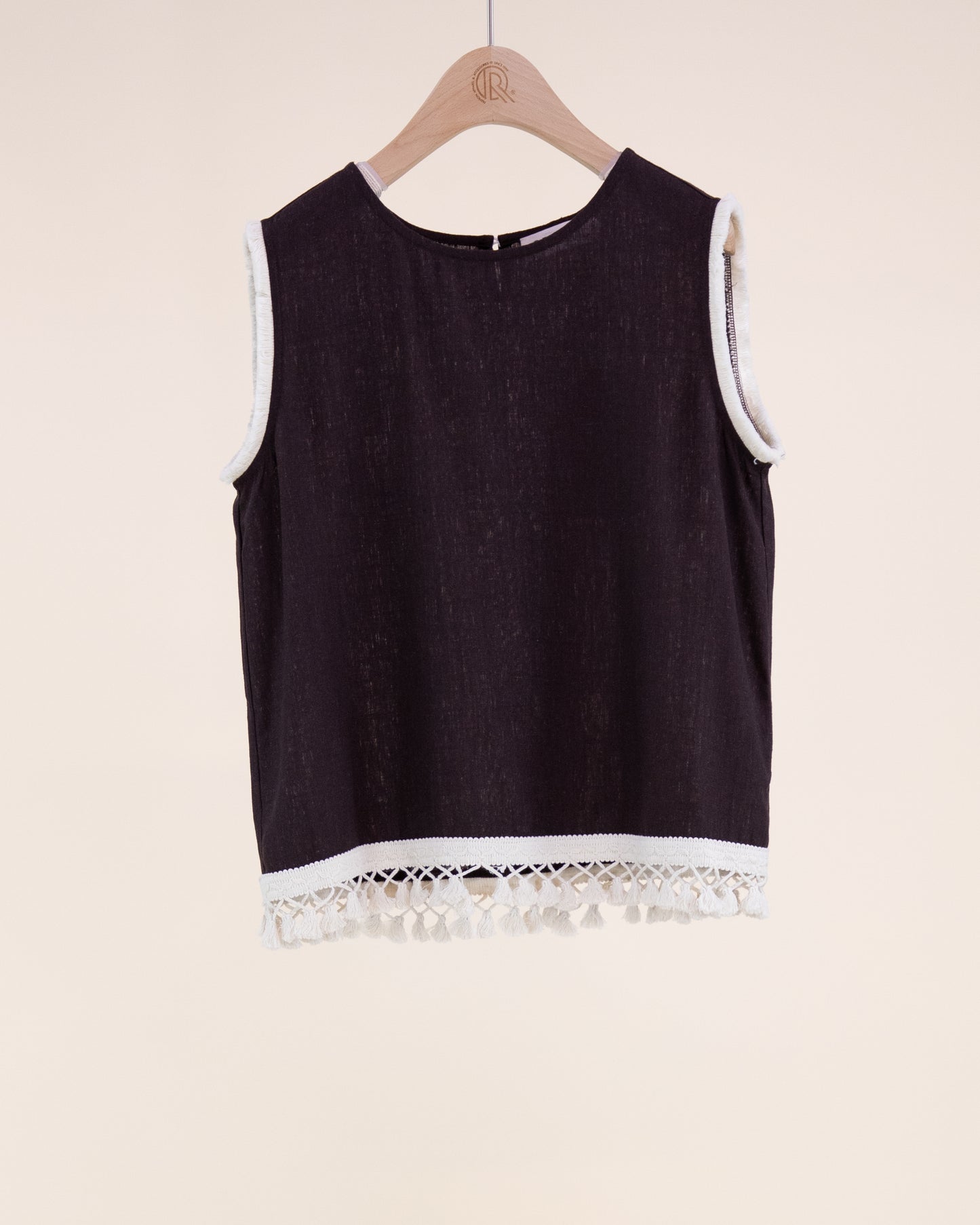 Isla Contrast Tassel Trim Square Blouse