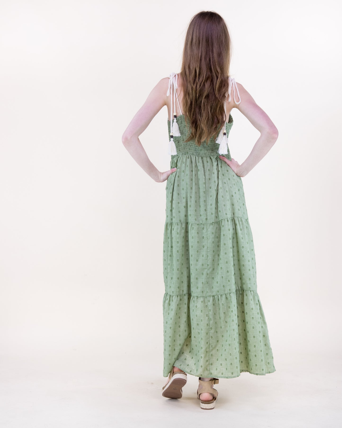 Summer Rose Embroidered Tiered Maxi Dress