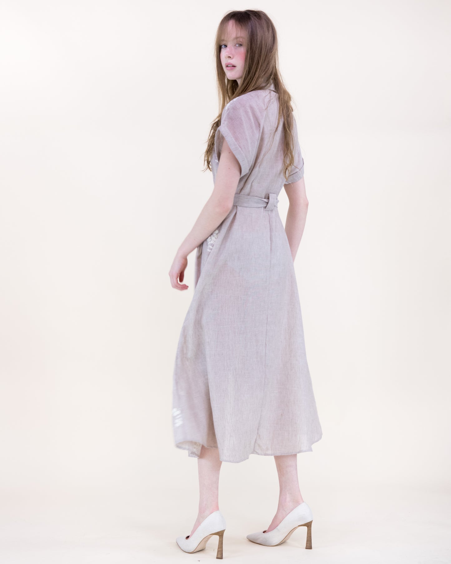 Cottage Loom Embroidered Maxi Shirt Dress
