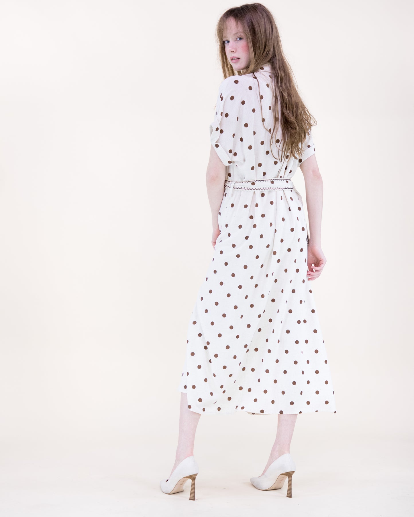 Summer Polka Dots Belted Dress