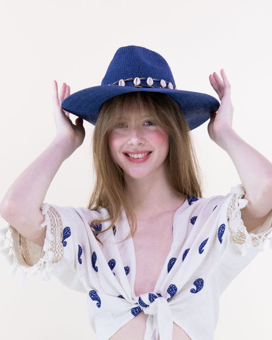 Natural Shell Band Teardrop Hat