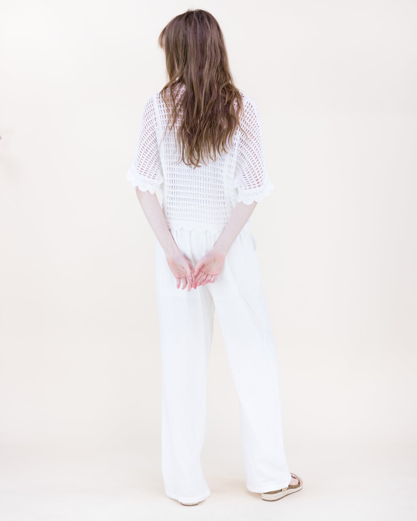 Seaside Flower Crochet Batwing Top
