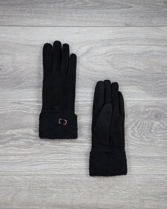Sherpa Cuff Suede Gloves