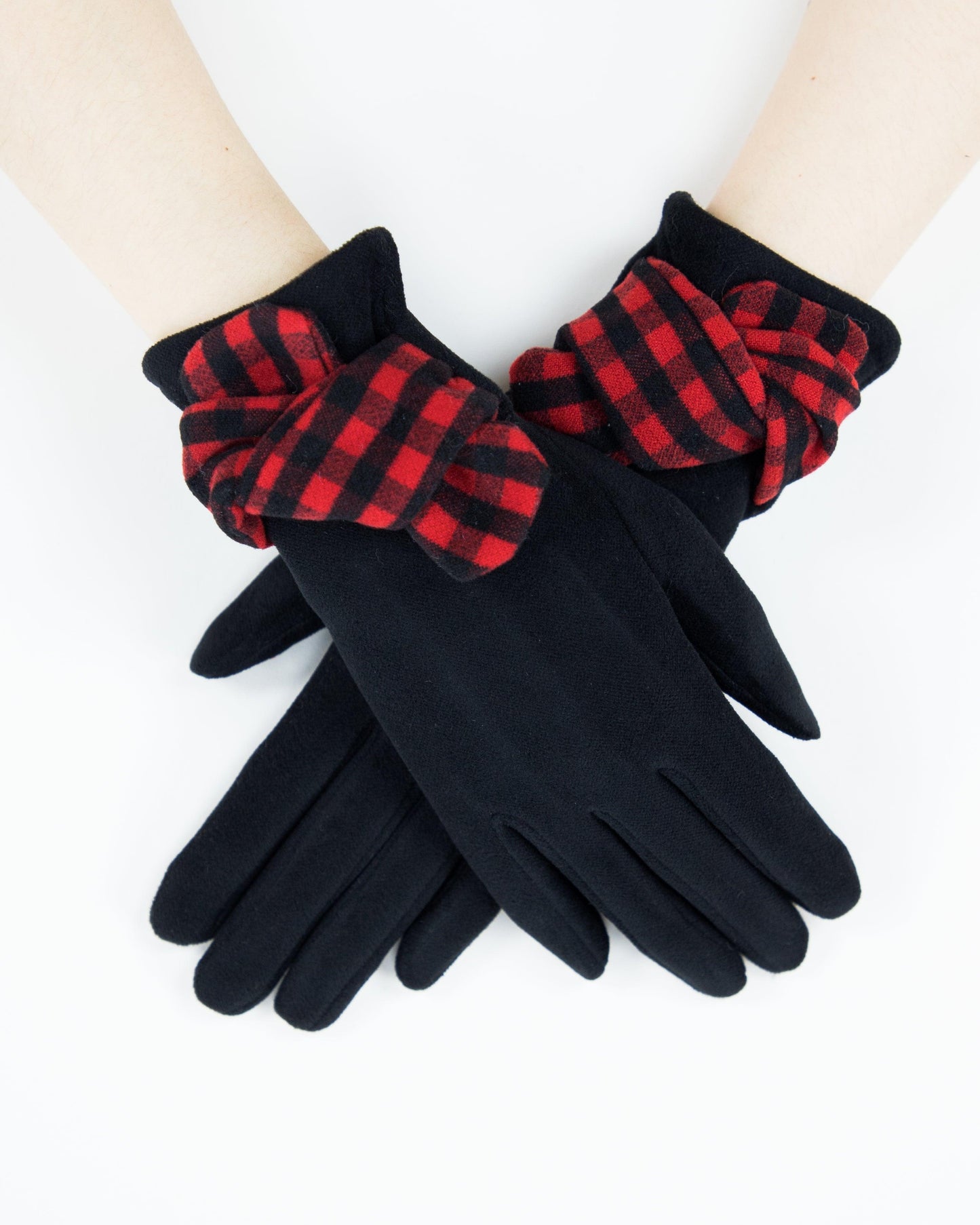 Buffalo Plaid Knot Gloves (TS)