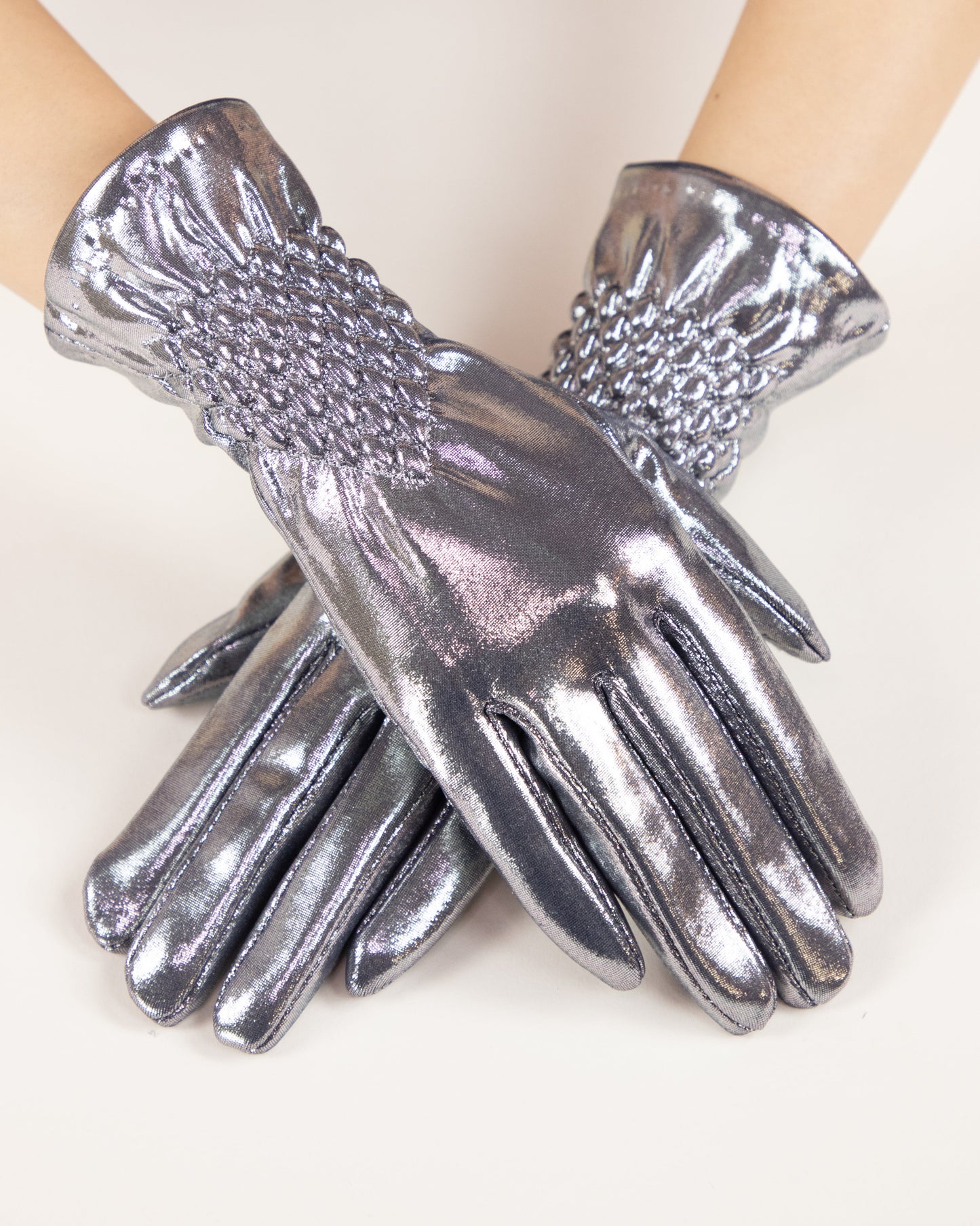 Fancy Luster Smocked Gloves (TS)