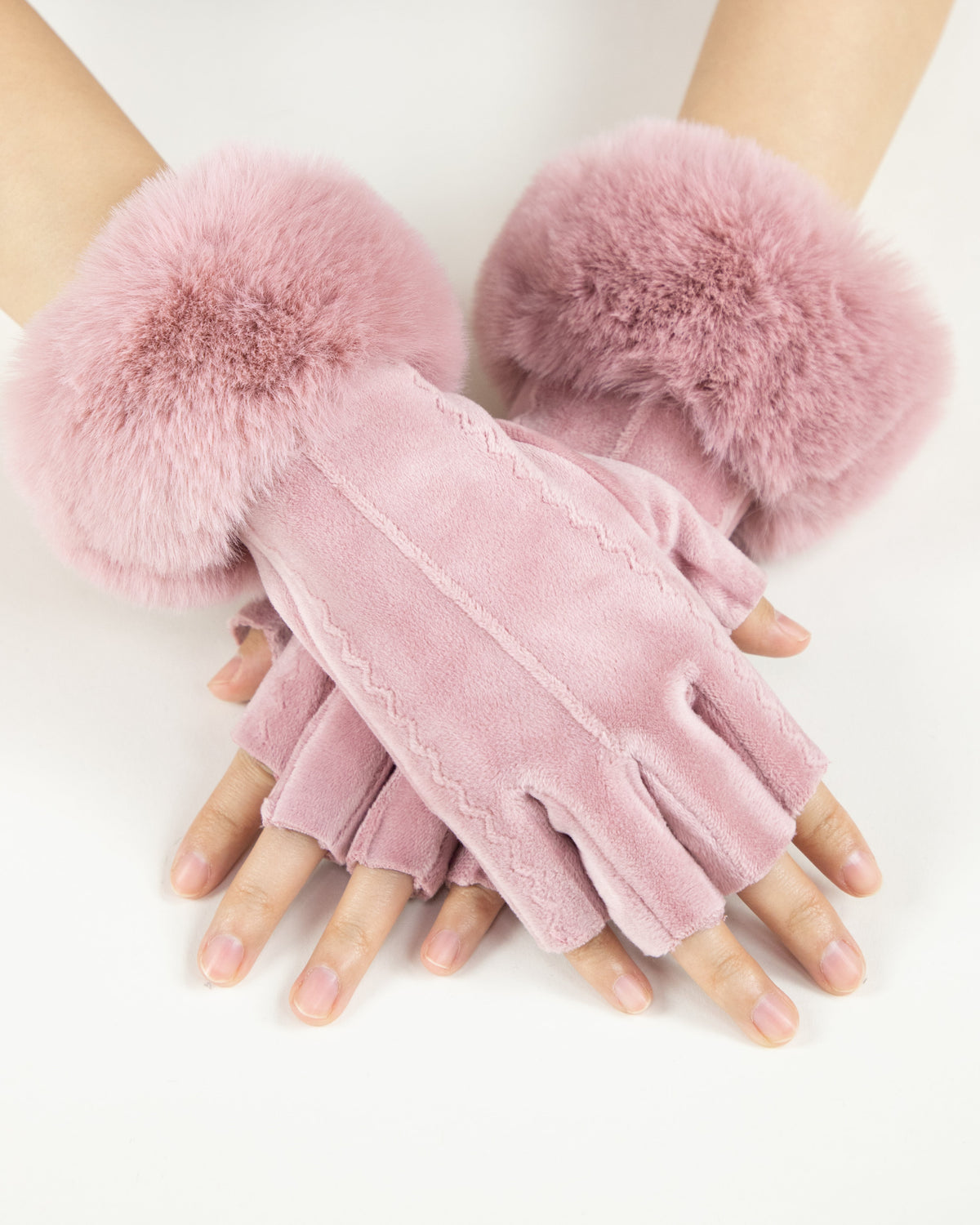 Soft and Fuzzy Fingerless Gloves (TS)