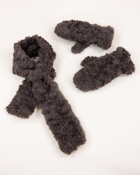 Minky Swirls Faux Fur Keyhole Scarf