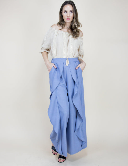 High Waisted Ruffle Pants