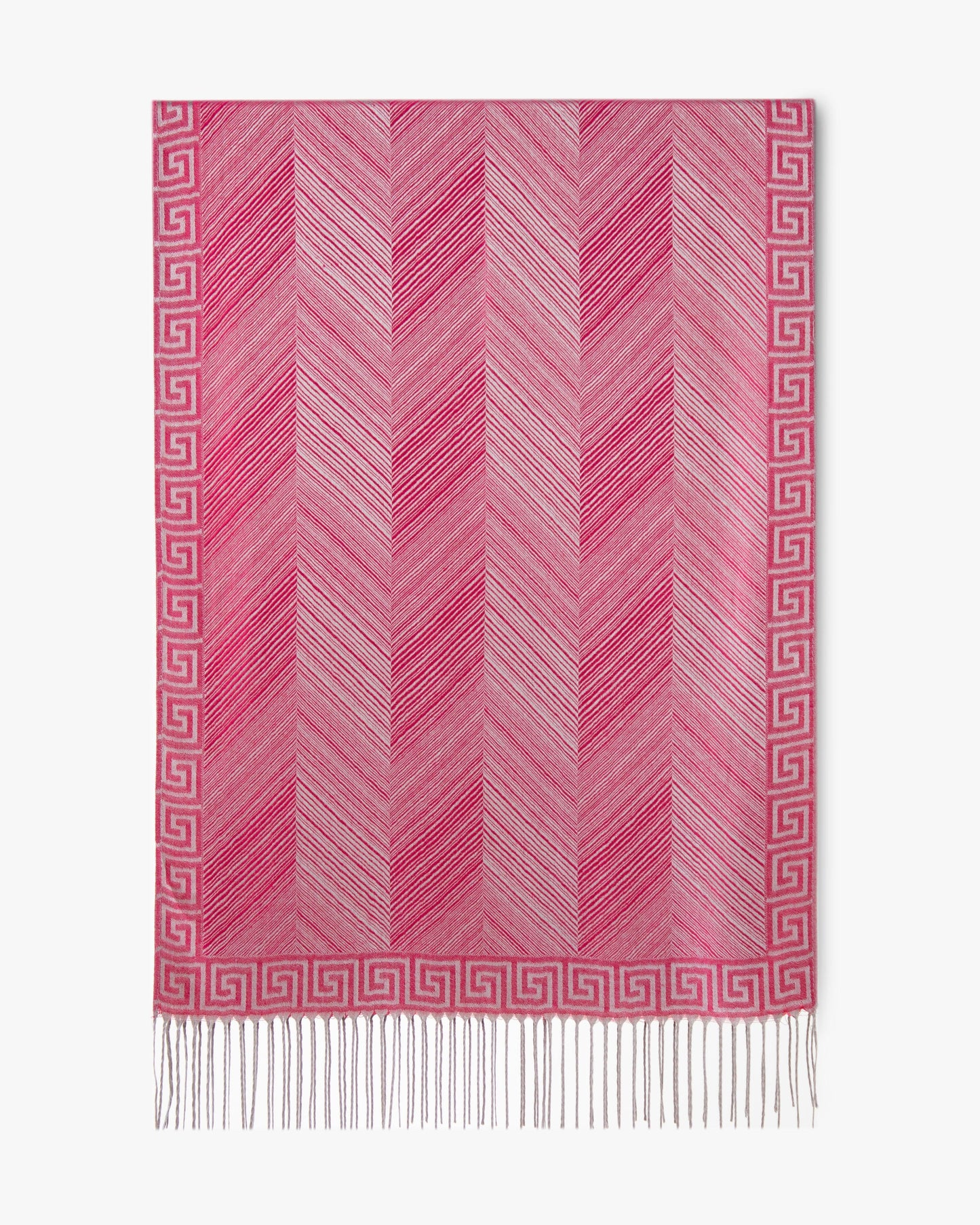 Herringbone Greek Key Border Pashmina